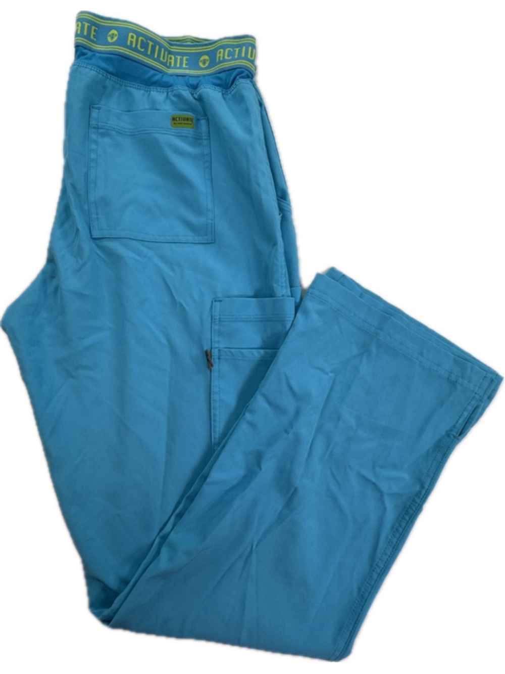 Activate by Med Pro 4-Way Stretch Scrub Pants Women’s Medium Turquoise Cargo Dra